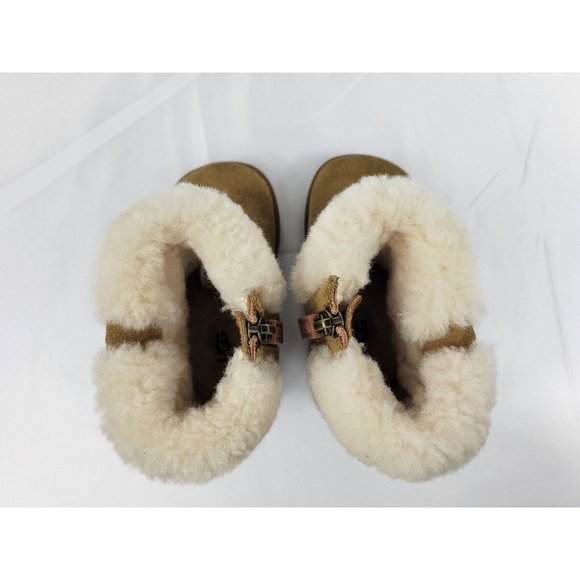 Ugg Ramona Sheepskin Leather Chestnut Brown Boots Infant Size 04/05 1095571I - Picture 2 of 12